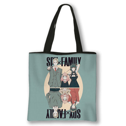 Japanese Anime Spy x Family Print Handbag Women Manga Characters Anya Shopping Bags Harajuku Totes Bag Canvas Shoulder Bags Gift