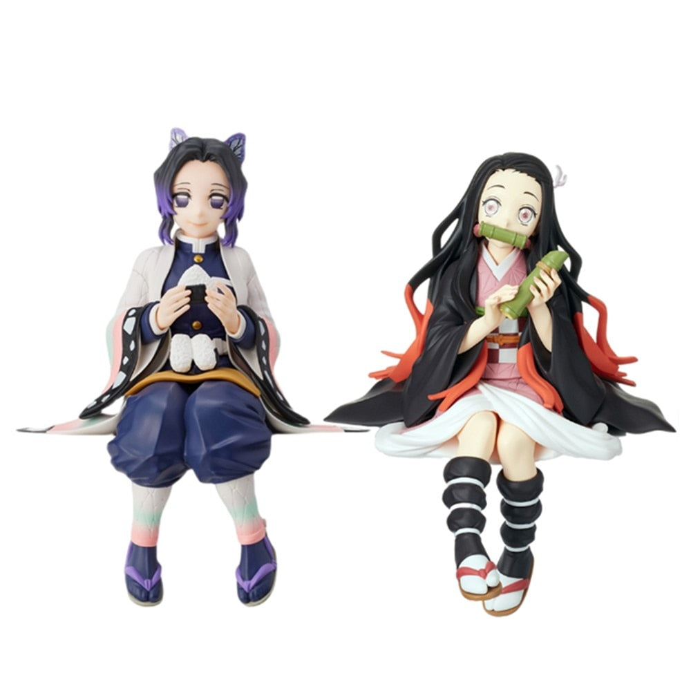 Anime Demon Slayer Kamado Tanjirou Eat Rice Balls PVC Action Figure Premium Chokonose Figure