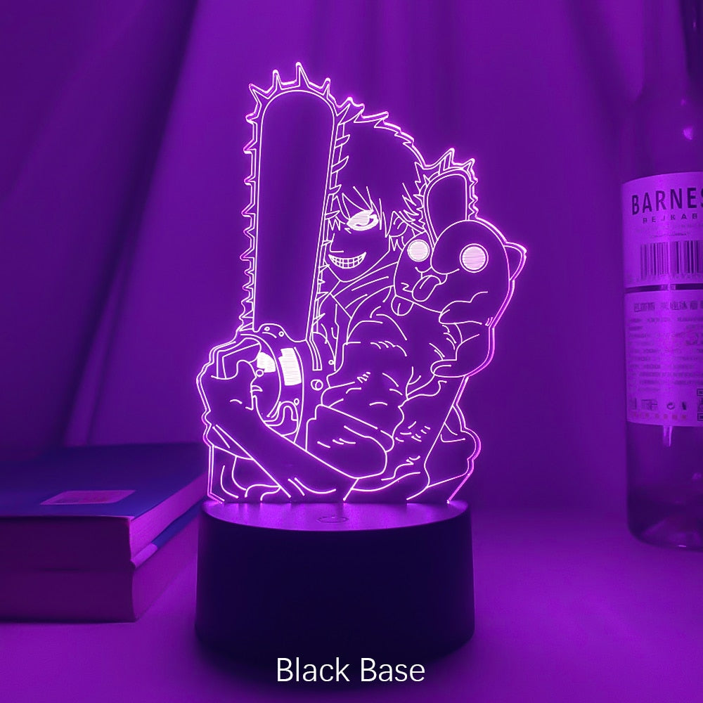 Newest Anime Led Light Chainsaw Man for Bedroom Decoration Nightlight Birthday Gifts Room Decor Table 3d Lamps Chainsaw Man