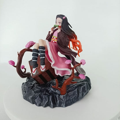 Demon Slayer Kamado Anime Figure Kamado Nezuko PVC Action Figure Toy Kimetsu no Yaiba Statue Adult Collectible Model Doll Gift