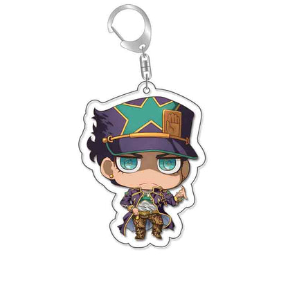 Anime Keychain JoJos Bizarre Adventure Man Key Chain for Women Accessories Cute Bag Pendant Key Ring Acrylic Cartoon Friends Gift