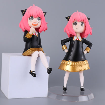 Anime Spy X Family Anya Figure Toys Loid Yor Forger Chibi Anua Figure With Base Figurine PVC Model Dolls Toy Gifts For Kids