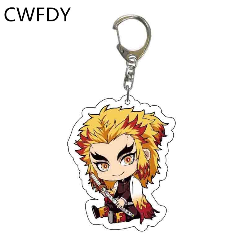 Anime Demon Slayer Kimetsu No Yaiba Keychain Kamado Tanjirou Kamado-Nezuko Tomioka Giyuu Acrylic Key Chain Cute Funny Cartoon