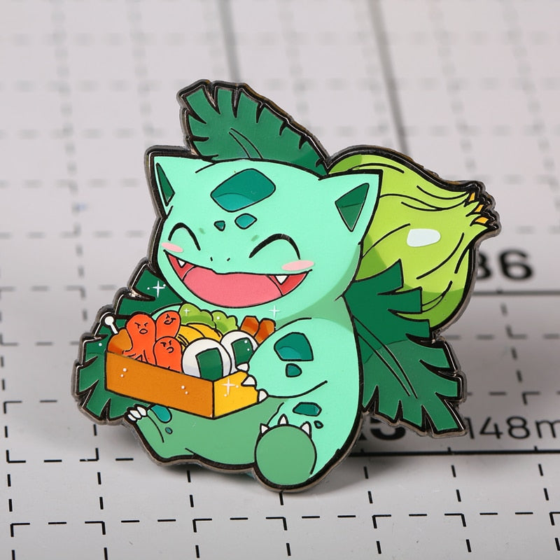 Anime Bulbasaur Enamel Pins Collect Pokemon Metal Cartoon Brooch Backpack Hat Bag Collar Lapel Badges Anime  Fans Gift