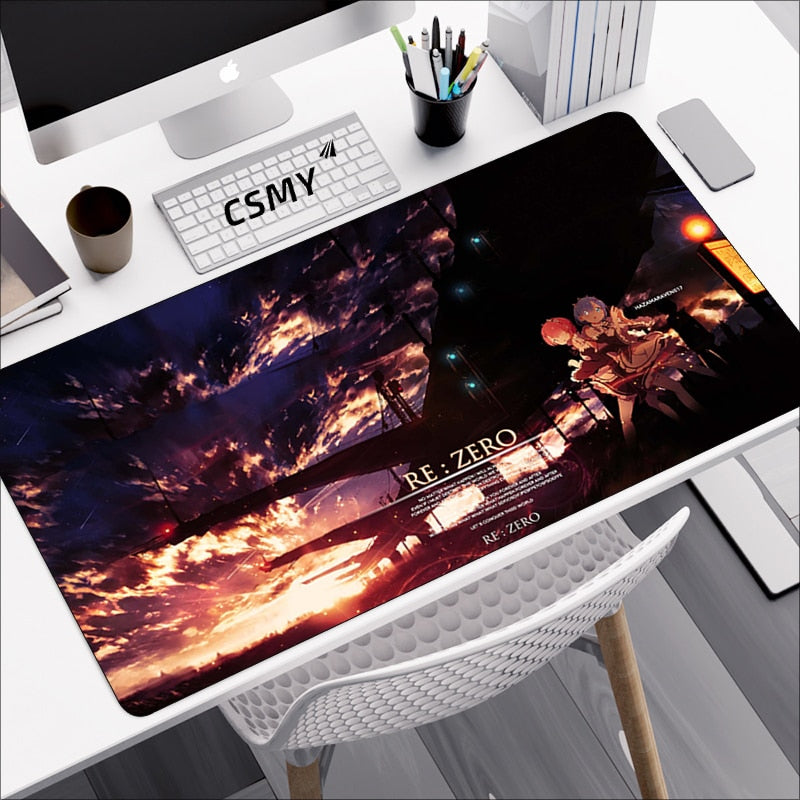 Anime Mouse Pad Gamer Re: Zero Rem Pc Gaming Accessories Rubber Mat Deskmat Mousepad Mats Keyboard Cabinet Mause Laptops Pads Xxl