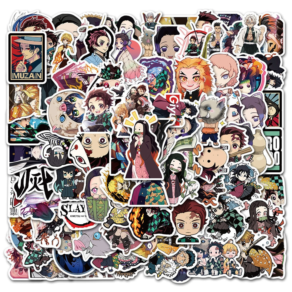 100pcs Varied Anime Stickers Attack on Titan / Spirited Away / Tokyo Avengers / Dragon Ball / Naruto Sticker Cute Sticker Pack