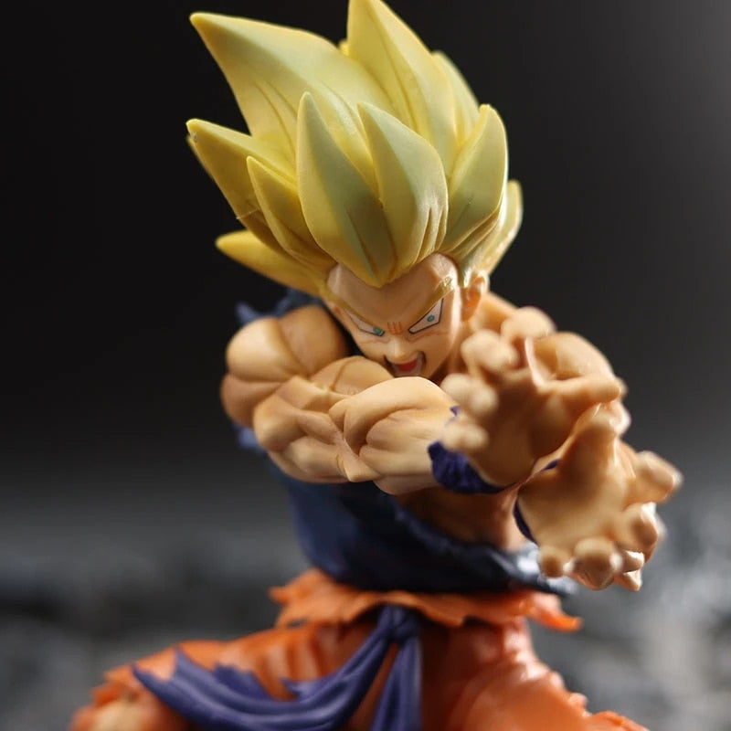 15.5CM Dragon Ball Anime Figure Battle Damage Shockwave Goku Manga Anime Statue PVC Action Figure Collection Model Toys Doll