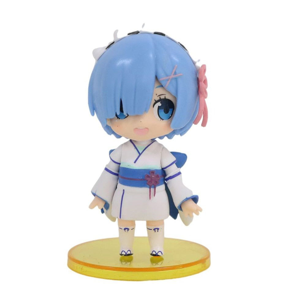 Kawaii Rem Figures Re: Zero In A Different World From Zero Ram Echidna Anime Figur Pvc Toy Model Hand Made Anime Dolls Toys Gift