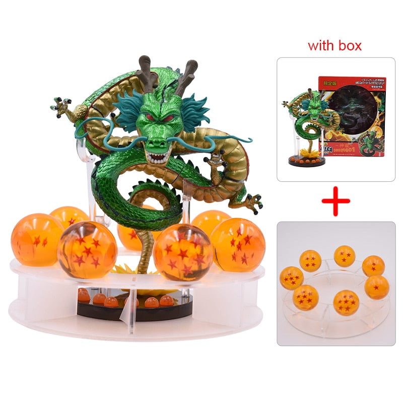 Dragon Ball Z Anime Shenlong Figures Set Esferas Del Dragon and 7 Stars Dragonball Balls 3.5cm Shelf Figurine Collection Model