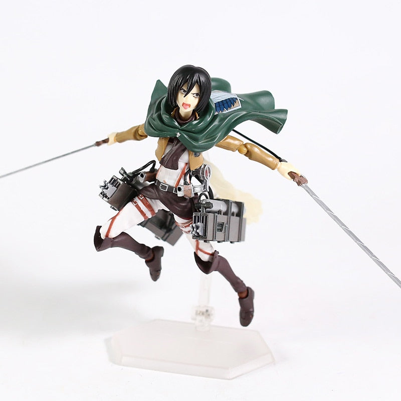 Figma Attack on Titan Eren Jaeger / Mikasa Ackerman / Levi Ackerman / PVC Action Figure Model Toy Figuirne