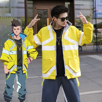 Anime CYBERPUNK EDGERUNNERS Cosplay David Martinez Cosplay Costumes Suit Yellow Coat Shirt Pants Halloween Party Dress For Man