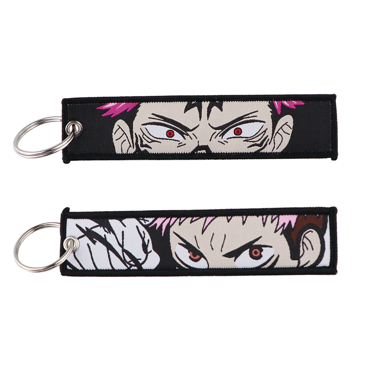 Jujutsu Kaisen Embroidered Cool Car Keychains for Men Keyring Anime keys Tag Women Man Fashion Accessories Jewelry Gifts