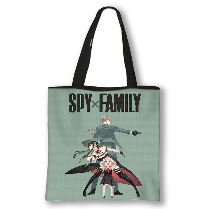 Japanese Anime Spy x Family Print Handbag Women Manga Characters Anya Shopping Bags Harajuku Totes Bag Canvas Shoulder Bags Gift