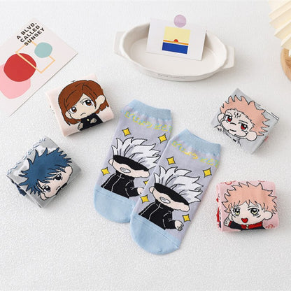 5pcs Anime Jujutsu Kaisen Itadori Yuji Fushiguro Megumi Ryomen Sukuna Cosplay Costume Sock Sox Socks Props