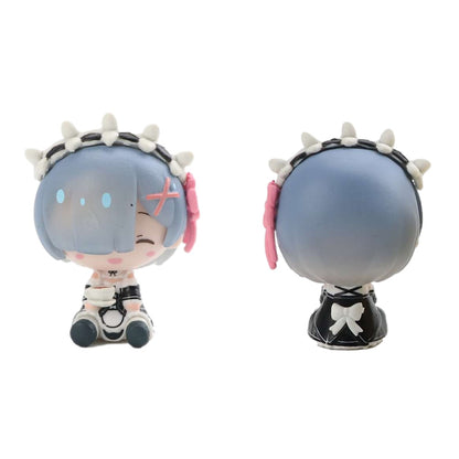 Anime Re: Zero In A Different World From Zero Figure Rem Ram Q Version Toys Kawaii Pvc Model Doll Ornaments Gifts for Kids