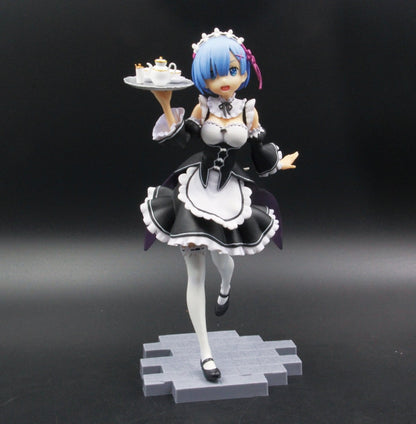 25cm Re: ZERO Starting Life in Another World Anime Figure Rem & Ram Twins Action Figure Rem/Ram Figure Collection Model Doll Toys