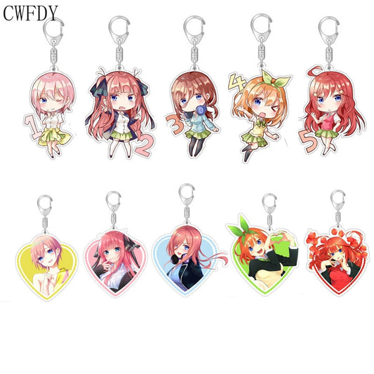 The Quintessential Quintuplets Keychain Anime Figure Nakano Ichika Nino Miku Yotsuba Itsuki Cartoon Acrylic Key Chain For Friend