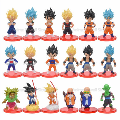 8/21pcs Dragon Ball Z Goku Vegeta Freeza Broly Action Anime Figure Draognball Super Saiyan Figura PVC Model Dolls Birthday Gifts