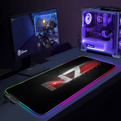 N7 LED Gaming Mouse Pad, N7 RGB Desk Pad, Mass Effect inspired N7 Stripe Logo Gamer Accessory Mouse Pad Luminous LED light Strip