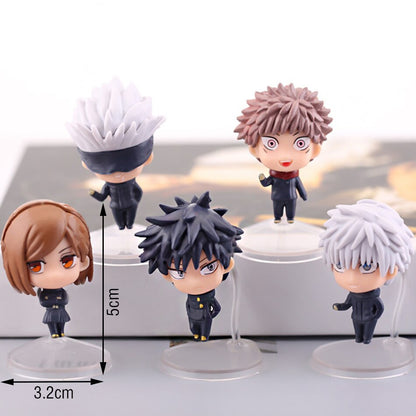 5Pcs Set Anime Jujutsu Kaisen Gojo Satoru Kugisaki Kawaii Figurines Q Version Pvc Action Figure Modle Toys Kids Birthday Gifts