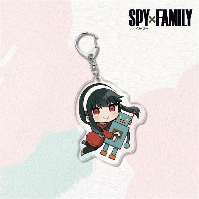 Kawaii Spy X Family Cosplay Keychain Twilight Yor Forger Anya Forger Keyring Cartoon Print Acrylic Key Chain Ring Anime Jewelry