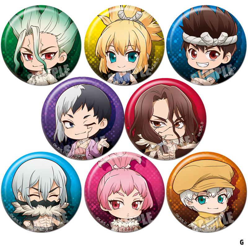 Anime Dr. Stone Ishigami Senkuu Asagiri Gen Shishio Tsukasa Figure 58mm Badge Round Brooch Pin 1930 Gifts Kids Collection Toy