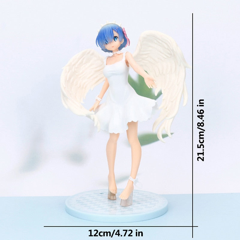 21cm Anime Re: Zero In A Different World From Zero Action Figure Angel Devil Rem Kawaii Girl PVC Collection Model Toys Kid Gift