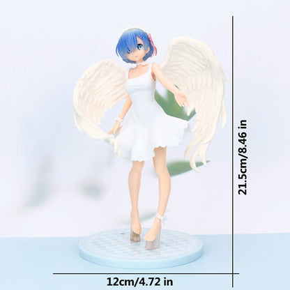 21cm Anime Re: Zero In A Different World From Zero Action Figure Angel Devil Rem Kawaii Girl PVC Collection Model Toys Kid Gift