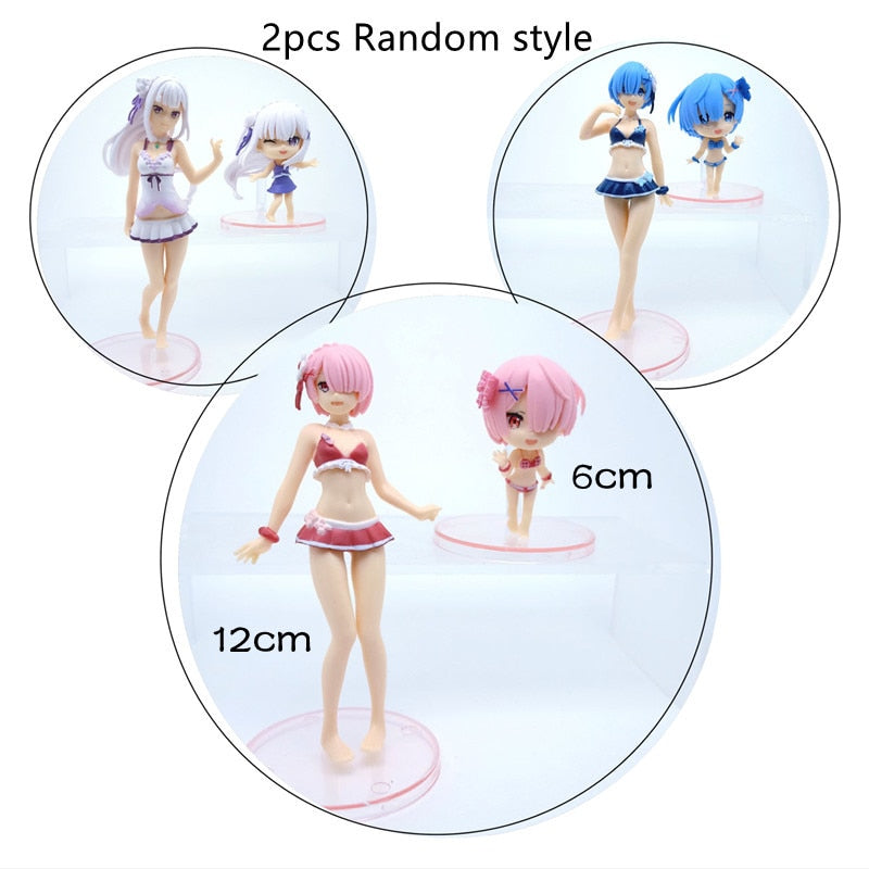 Anime Re: Zero In A Different World From Zero Rem Ram yellow skirt Figure cute Emilia PVC Action Figure Collection Model Toys