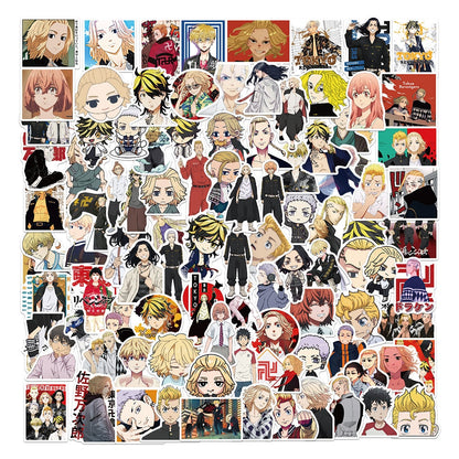 100pcs Varied Anime Stickers Attack on Titan / Spirited Away / Tokyo Avengers / Dragon Ball / Naruto Sticker Cute Sticker Pack