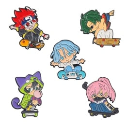 4-5pcs/Set Anime Pins Suit Enamel Pin JOJO's Bizarre Adventure Attack on Titan Jujutsu Kaisen Brooches Gift Friend Wholesale