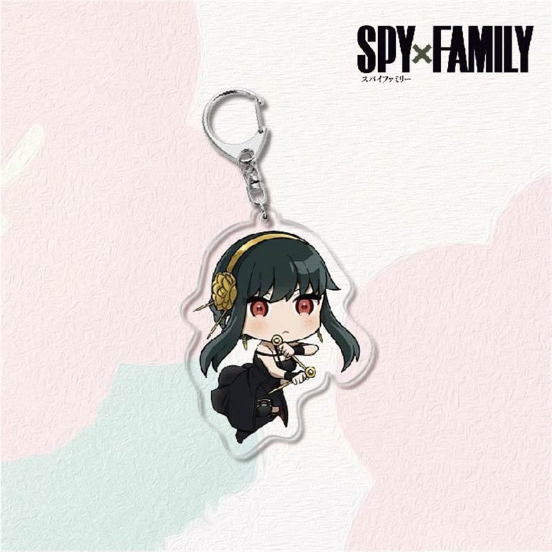 Kawaii Spy X Family Cosplay Keychain Twilight Yor Forger Anya Forger Keyring Cartoon Print Acrylic Key Chain Ring Anime Jewelry