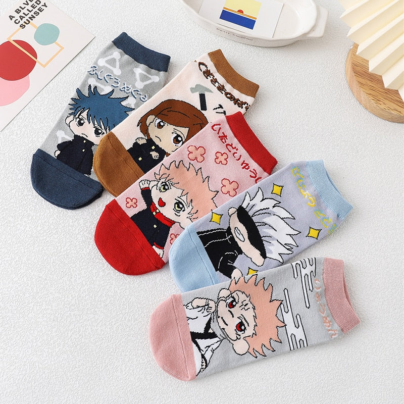 5pcs Anime Jujutsu Kaisen Itadori Yuji Fushiguro Megumi Ryomen Sukuna Cosplay Costume Sock Sox Socks Props