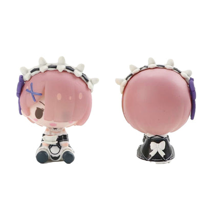 Anime Re: Zero In A Different World From Zero Figure Rem Ram Q Version Toys Kawaii Pvc Model Doll Ornaments Gifts for Kids