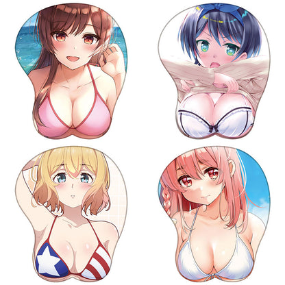 Rent A Girlfriend 3D Silicone Mousepad Ichinose Chizuru Ruka Sumi Nanami 3D Wristband Mouse Pad Anime 3D Wrist Rest MouseMat