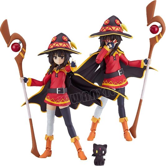 13cm Figma #407 KonoSuba 2 Megumin Anime Figure #399 KonoSuba Aqua Action Figure #425 Kazuma Figurine Adult Model Doll Toys Gift