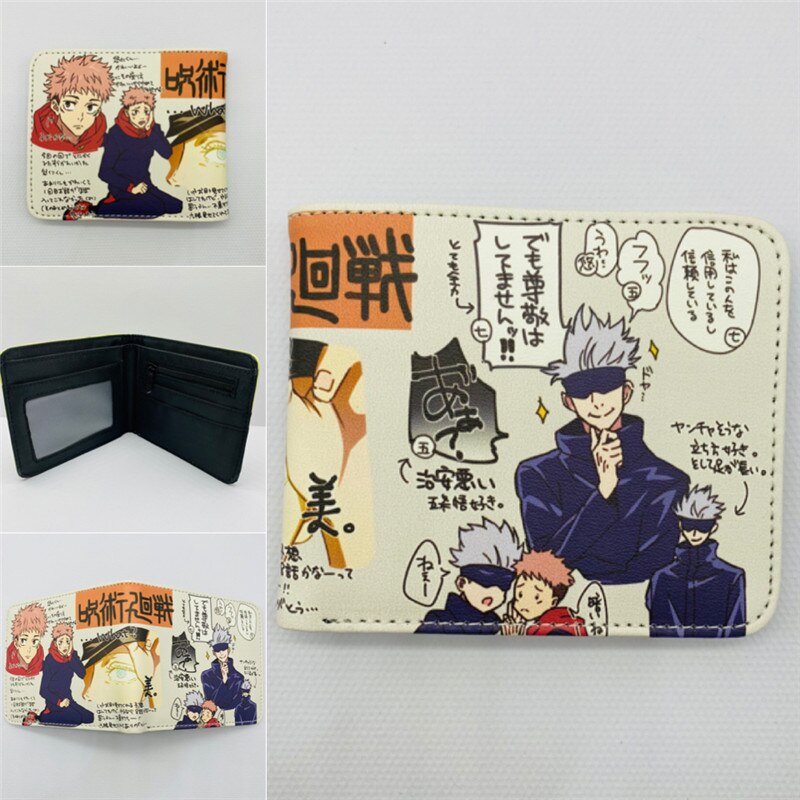 Anime Jujutsu Kaisen Wallet Fashion PU Leather Purse Itadori Yuji Fushiguro Megumi Cosplay Short Wallets Gift