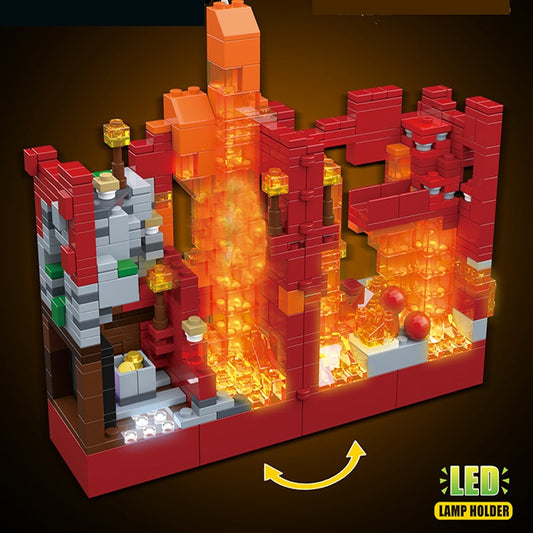 Minecraft Fire Room Building Blocks Kit Bricks World Classic Creative Assembling Educational Kids Toys Boys For Children Gift