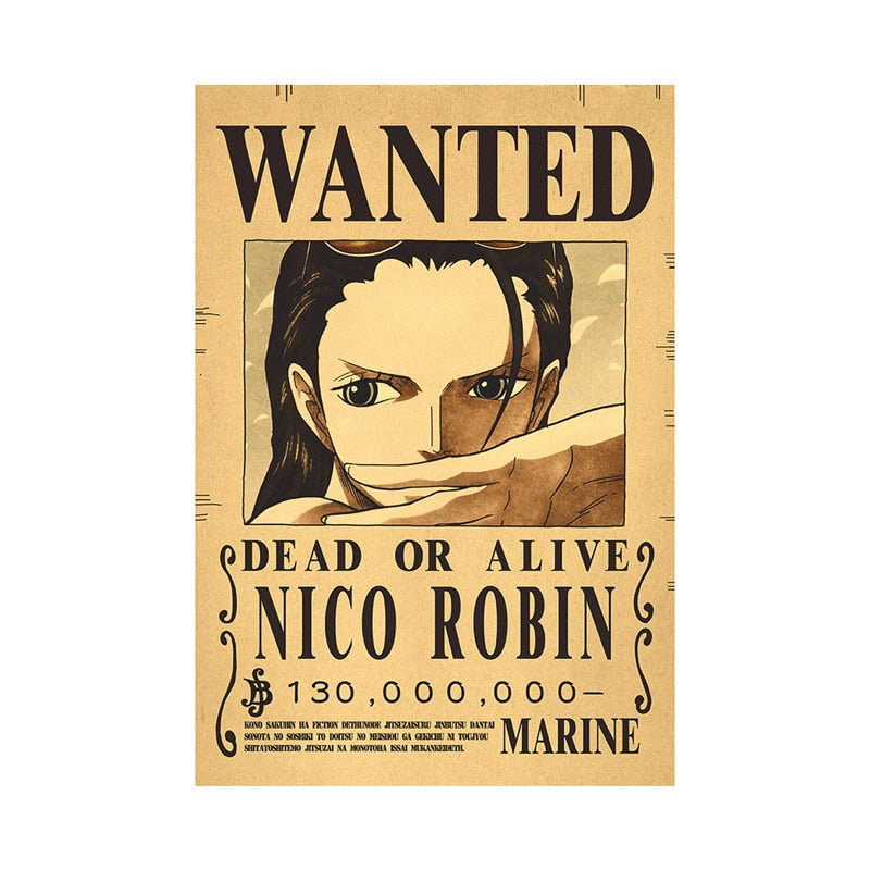 New Anime One Piece Bounty Wanted Posters 4 Emperors Kid Action Figures Vintage Living Room Wall Decoration Stickers Poster Toys