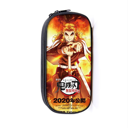 Anime Demon Slayer Kimetsu No Yaiba Canvas Purse Pencil Case Zipper Makeup Bag Pen Stationery Bag catoon Pencil Box