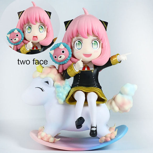 18CM Anya Forger PVC Replaceable Head Mini Spy X Family Figures Loid Forger Yor Forger Figurine Manga Doll Cute Toys