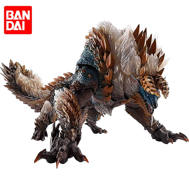 Original Bandai S.H.MonsterArts Monster Hunter World Iceborne Comic MHP Kinoga Zinogre Shm Action Figure Doll Model Children Toy