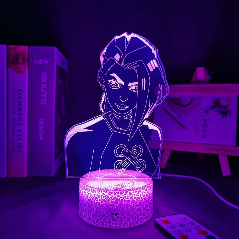 Game LOL League of Legends Runaway Loli JINX Anime Night Light Bedroom Decoration Kawaii Game Room Decoration Light