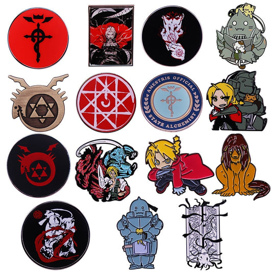 Japan Anime  FULLMETAL ALCHEMIST Enamel Pins Metal Brooch Badge Fashion Jewellery Lapel Hat Backpack Accessory Gifts