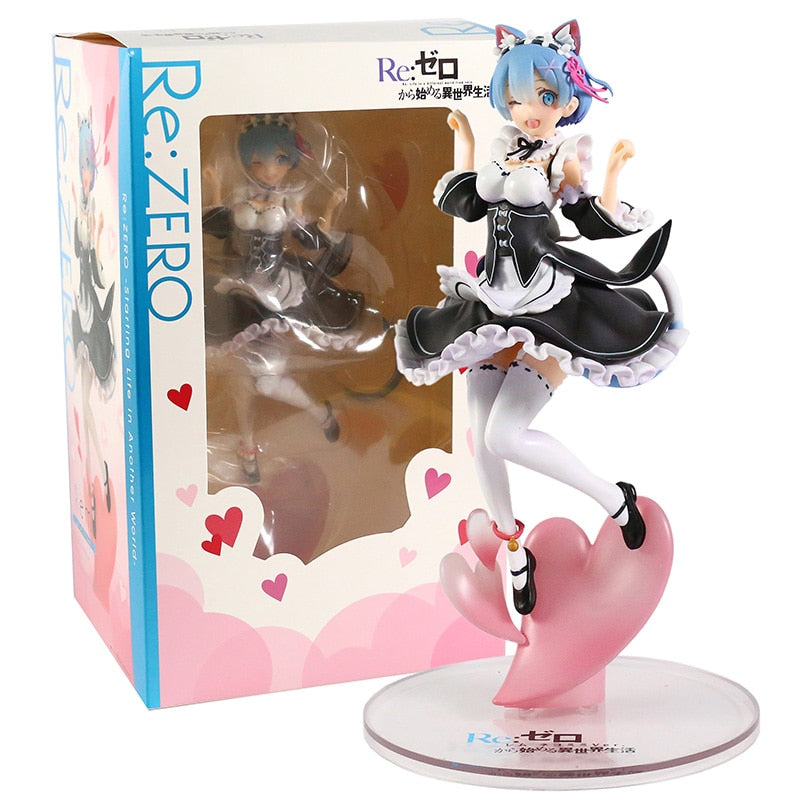 25cm Re: ZERO Starting Life in Another World Anime Figure Rem & Ram Twins Action Figure Rem/Ram Figure Collection Model Doll Toys