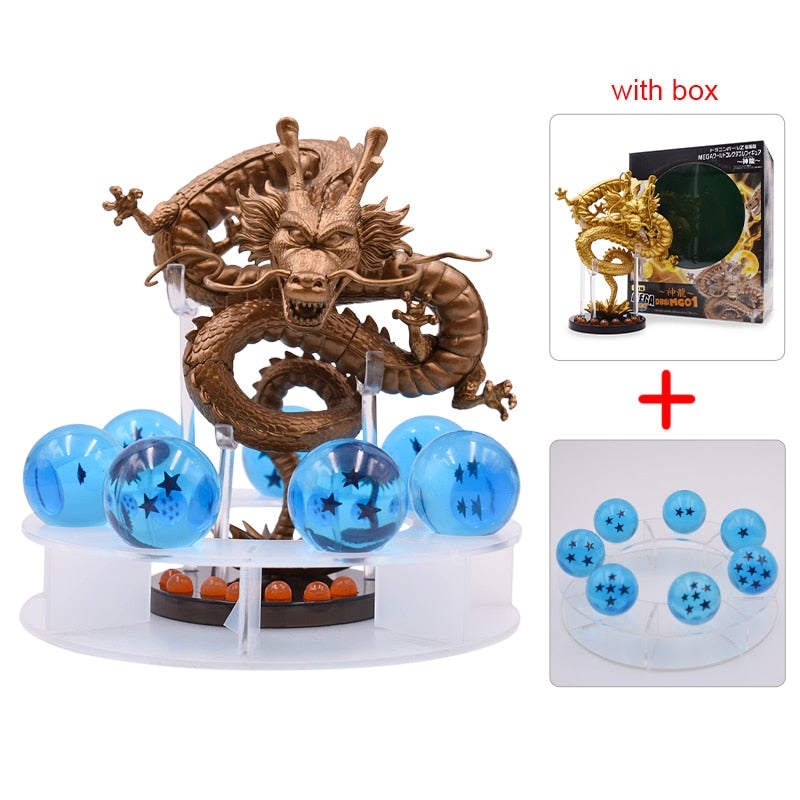 Dragon Ball Z Anime Shenlong Figures Set Esferas Del Dragon and 7 Stars Dragonball Balls 3.5cm Shelf Figurine Collection Model