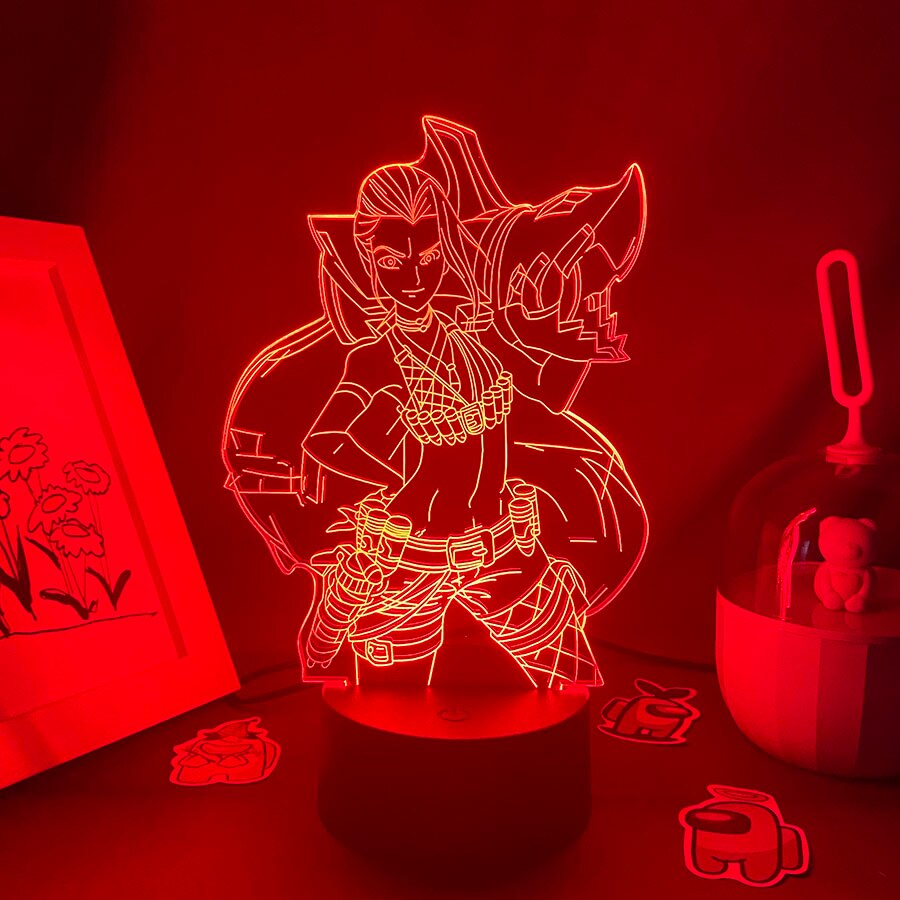 LOL League of Legends Game Figure Jinx 3D Led Neon Night Light Sitting Room Colorful Decor Game LOL Jinx Lava Lamp Gifts For Kid