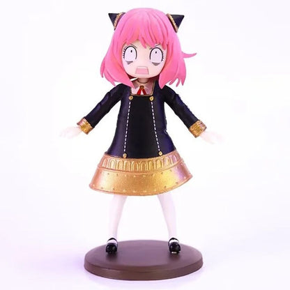 18CM Anya Forger PVC Replaceable Head Mini Spy X Family Figures Loid Forger Yor Forger Figurine Manga Doll Cute Toys