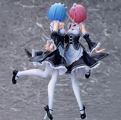 25cm Re: ZERO Starting Life in Another World Anime Figure Rem & Ram Twins Action Figure Rem/Ram Figure Collection Model Doll Toys