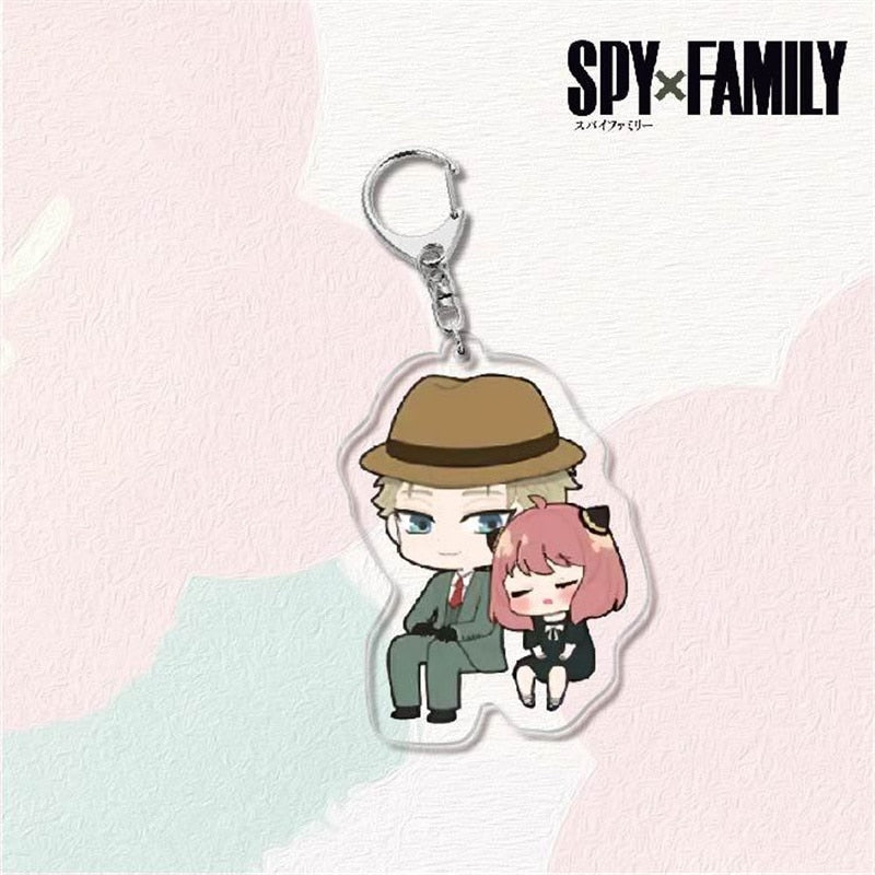 Kawaii Spy X Family Cosplay Keychain Twilight Yor Forger Anya Forger Keyring Cartoon Print Acrylic Key Chain Ring Anime Jewelry